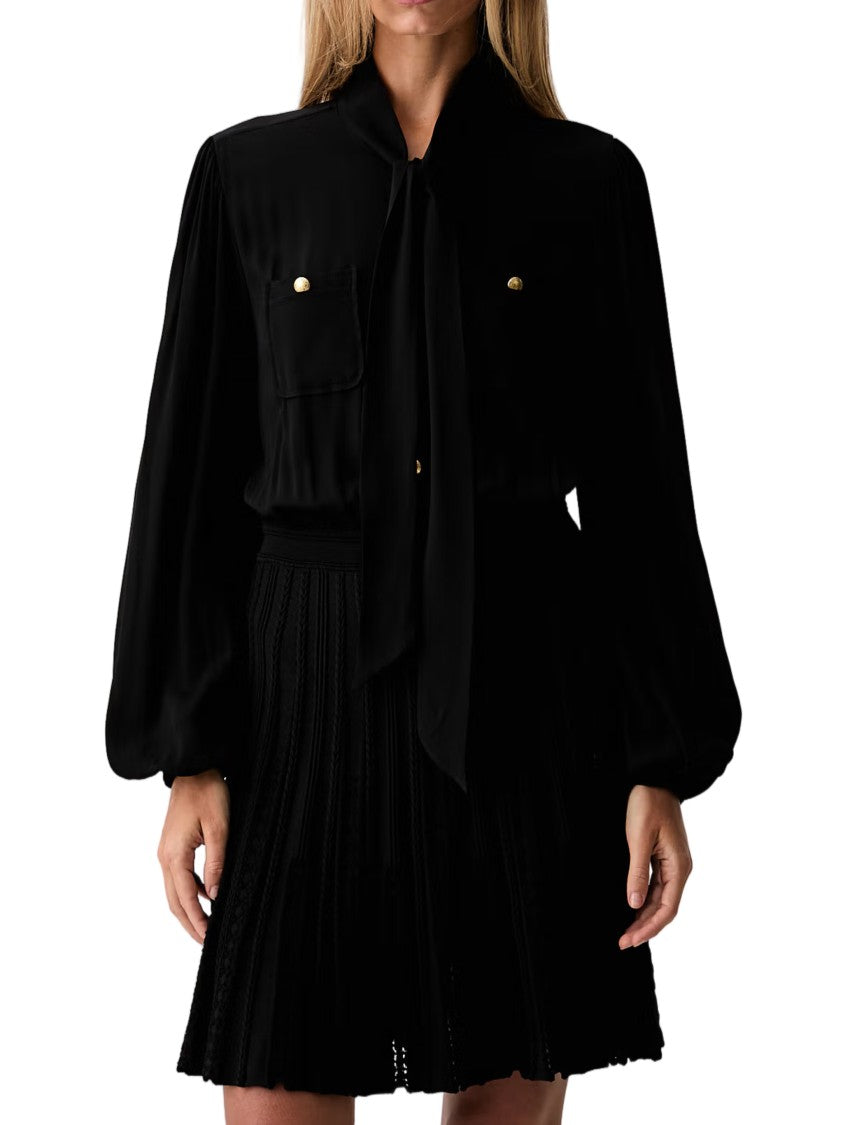 Twin-Set Mini Dress With Fitted Bodice And Pleated Skirt