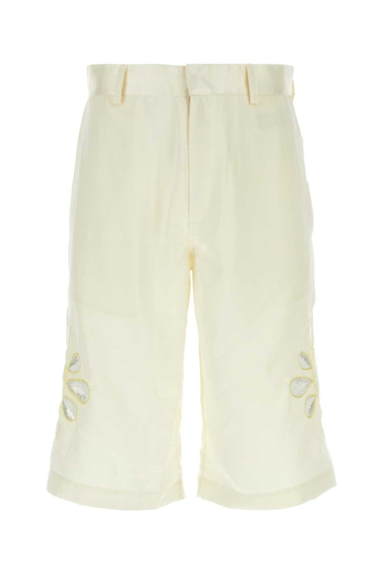 Bluemarble Ivory Satin Bermuda Shorts