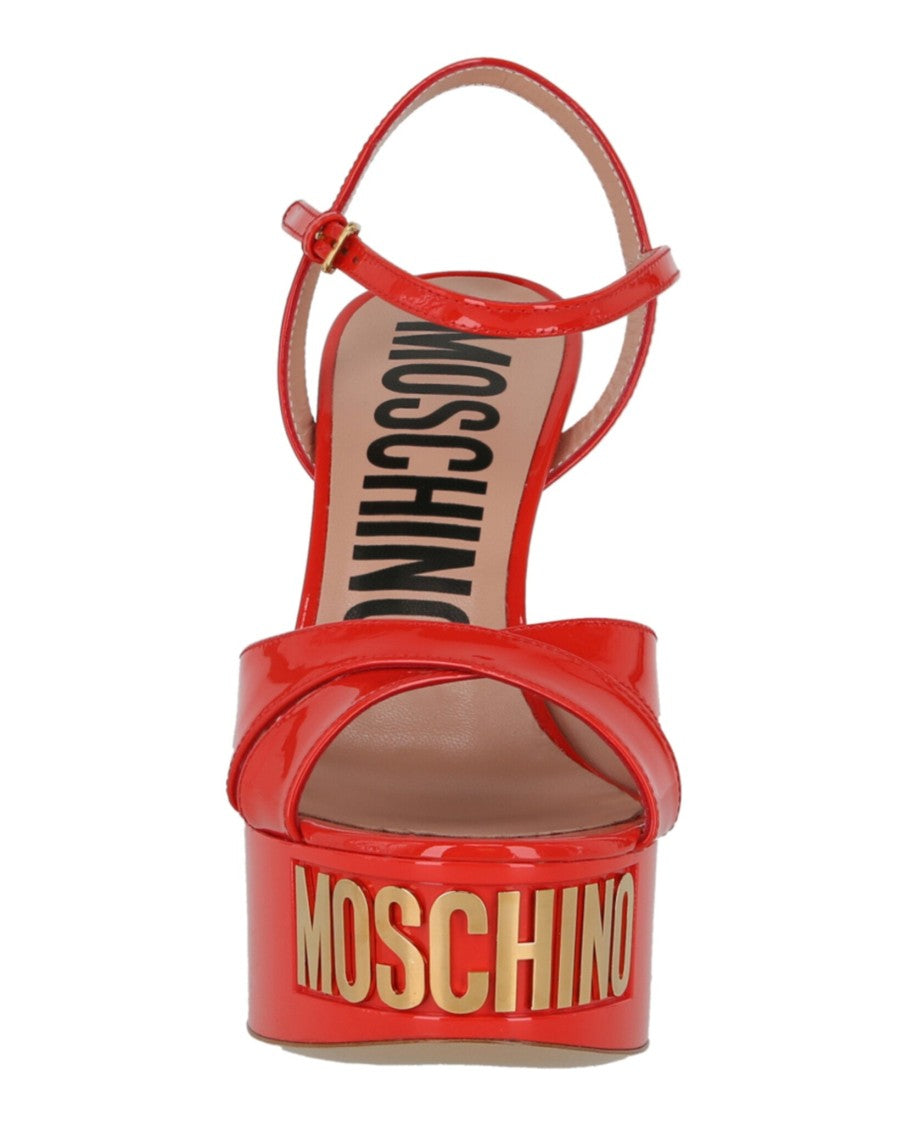 Moschino Logo Plaque Platform Heels
