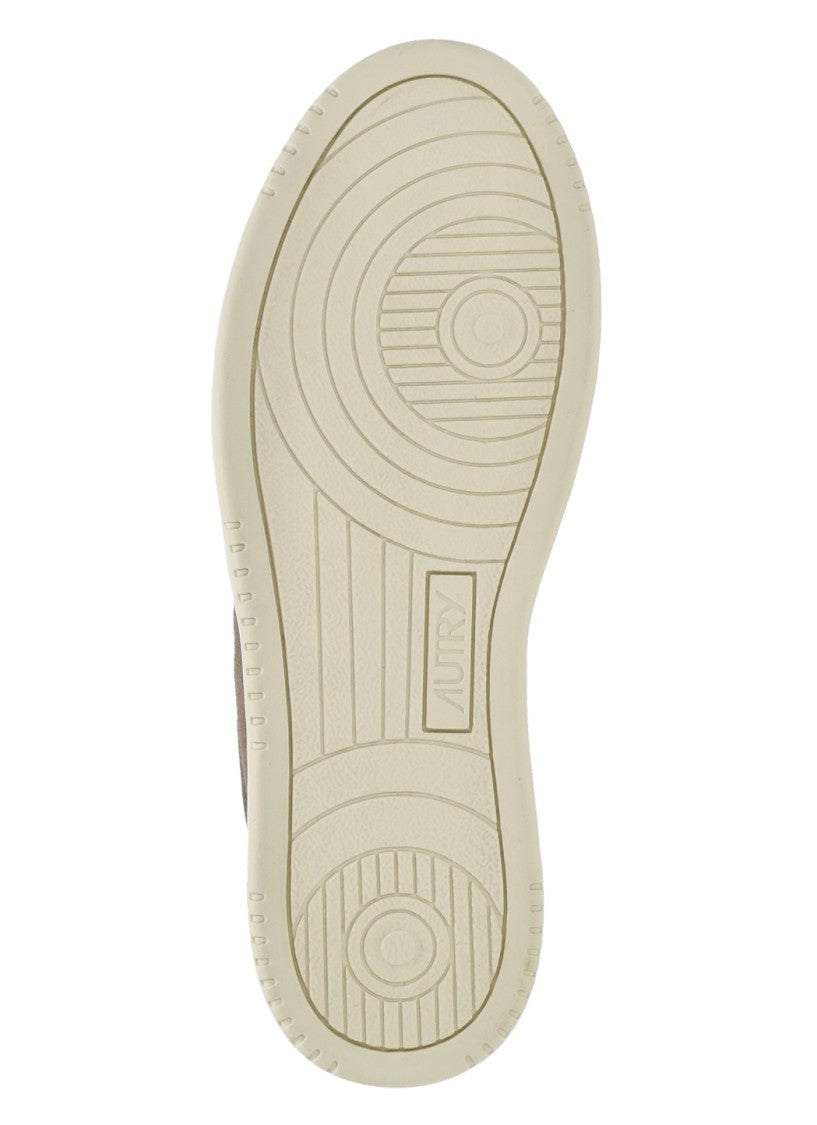 Autry Brown Suede Branded Accents Low-Top Sneakers