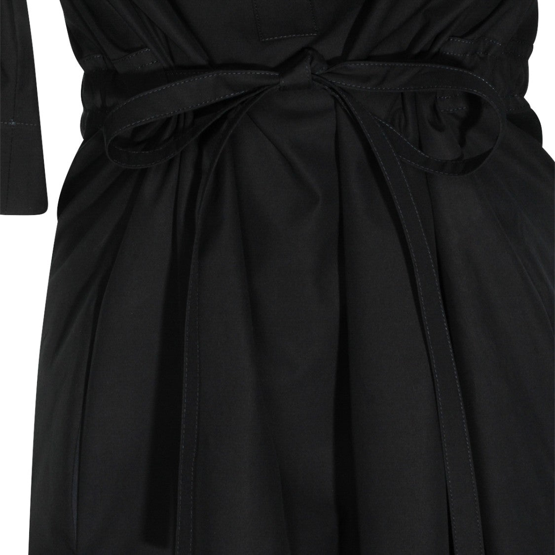 Fabiana Filippi Navy Midi Dress With Classic Collar And Structured Fit