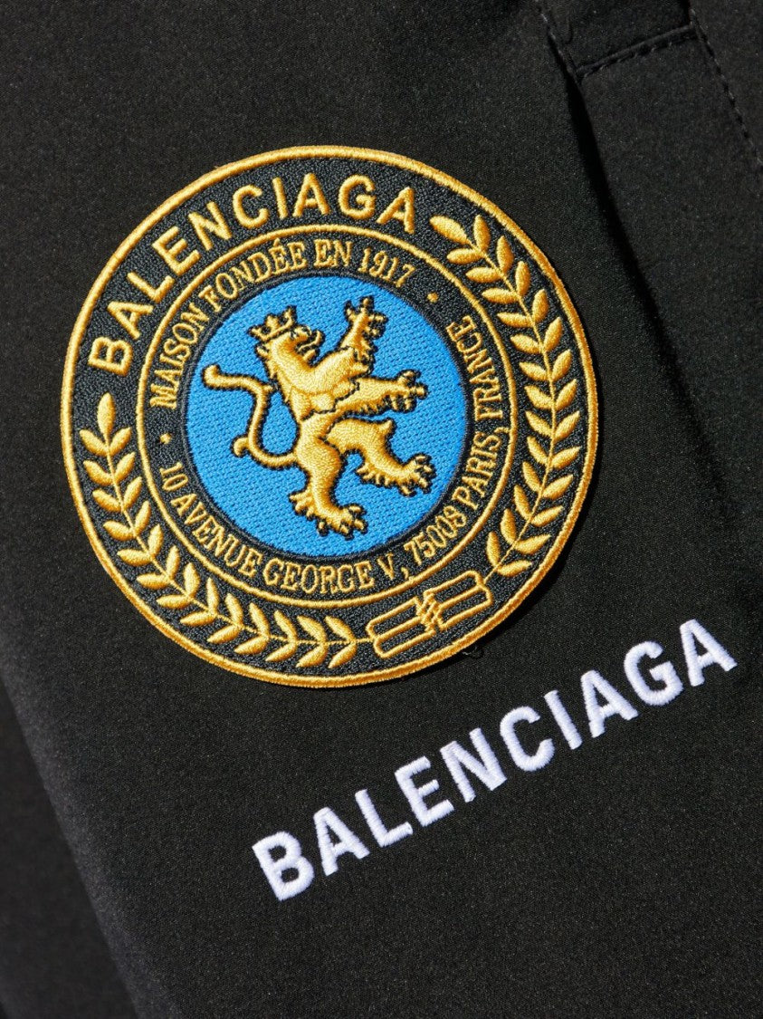 Balenciaga Relaxed Wide-Leg Tracksuit Trousers With Embroidered Patch