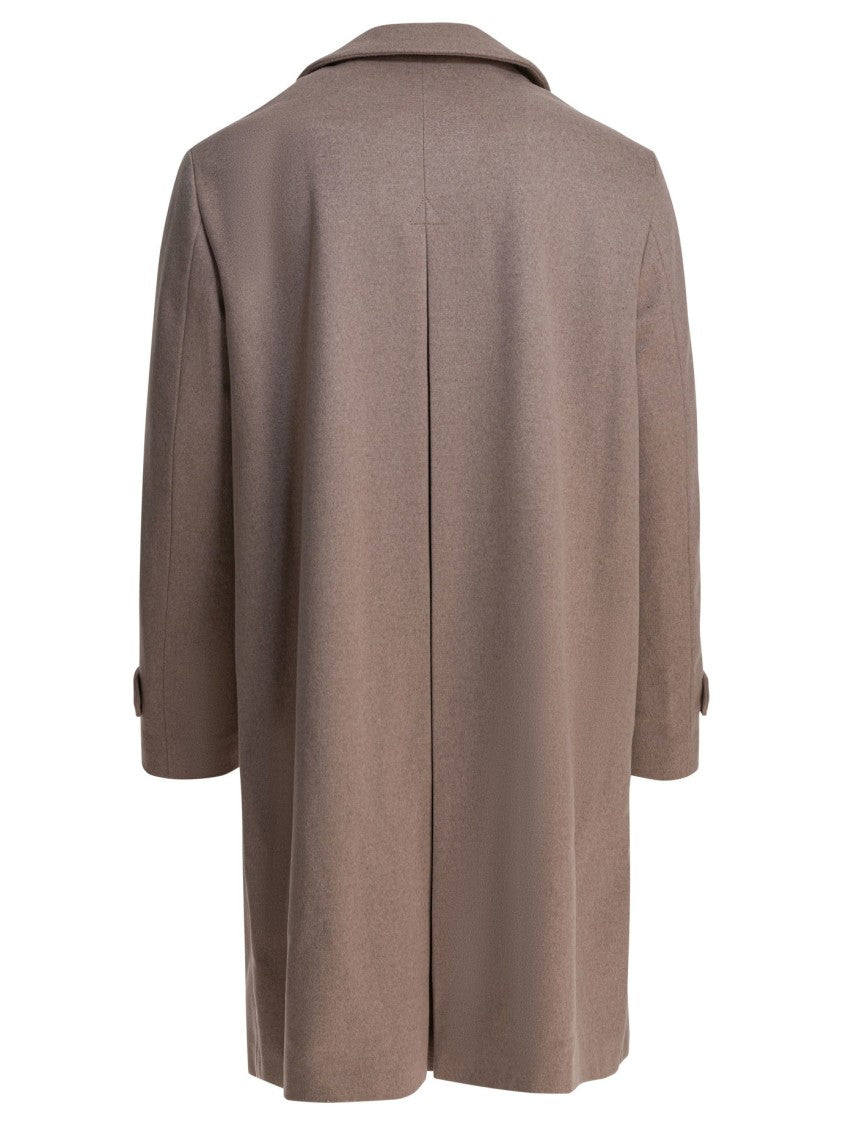 Montedoro Mid-Length Beige Jacket With Classic Collar