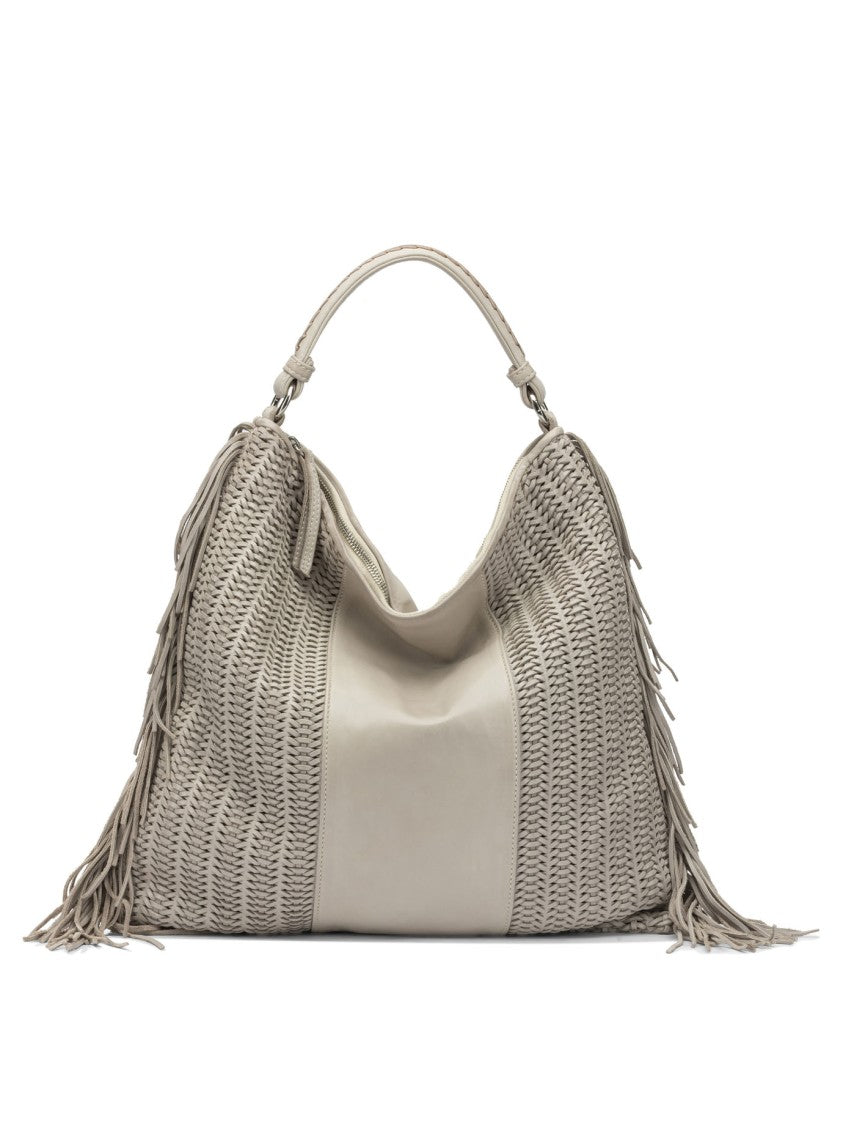 Giancarlo Nevola Spacious 100% Leather Shoulder Bag With Woven Details