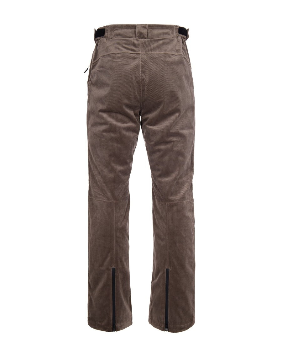 Rh+ Textured Velvet Tobacco Pants With Elastic Waistband