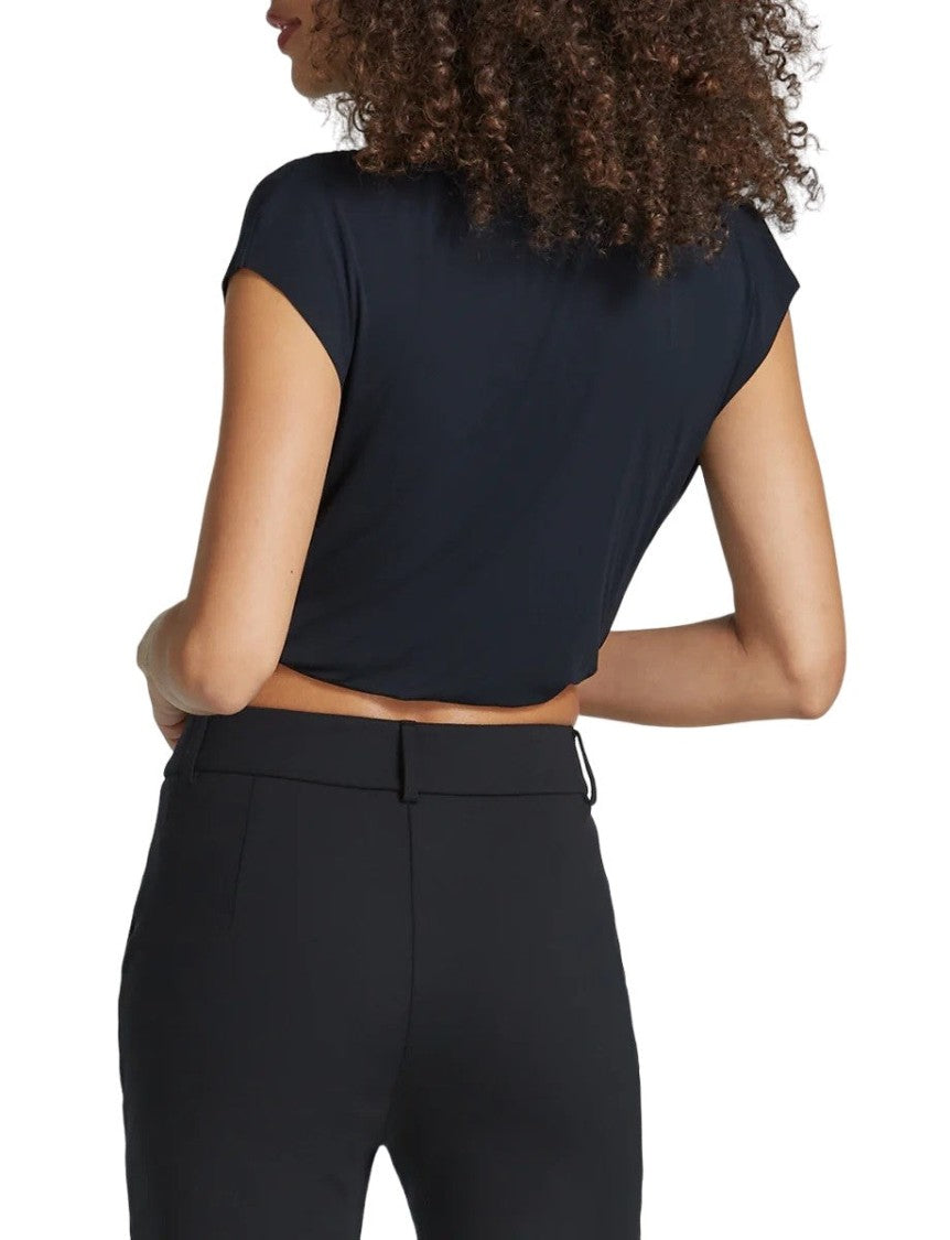 Commando Max Butter Draped Mockneck Short Sleeve Crop Top - Ts34