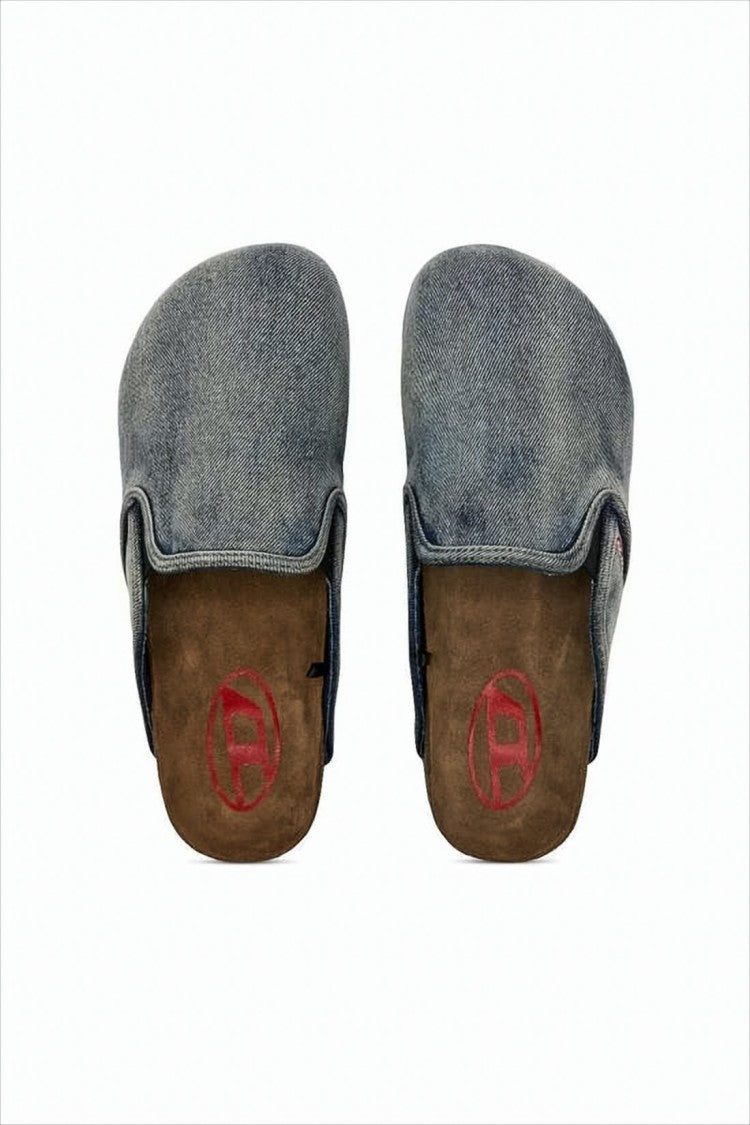 Diesel Denim Slip-On Loafers With Textured Grip Sole