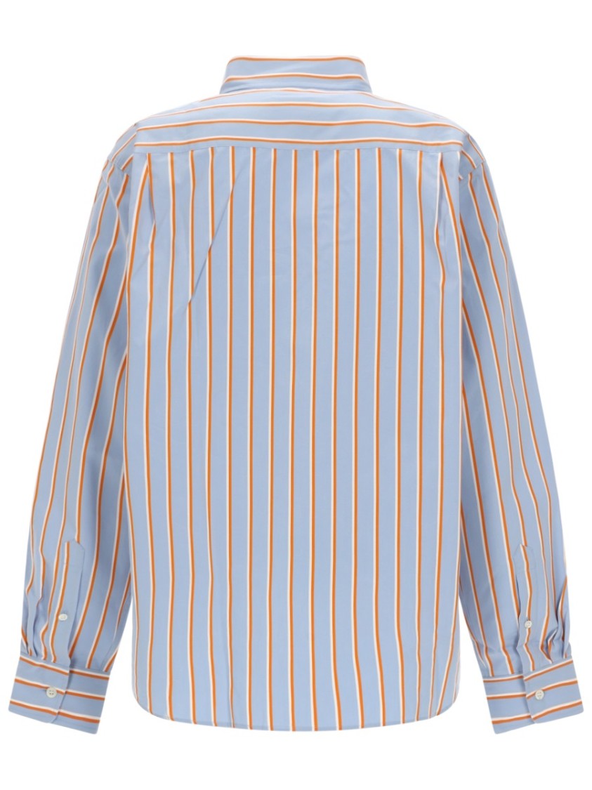 Dries Van Noten Loose Fit Vertical Contrasting Stripes Shirt