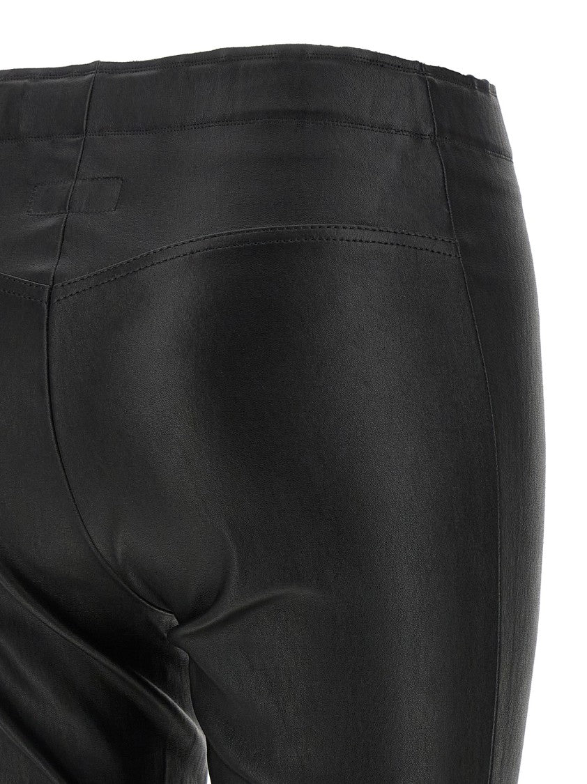 Stouls Slim Leather Trousers With Cropped Length
