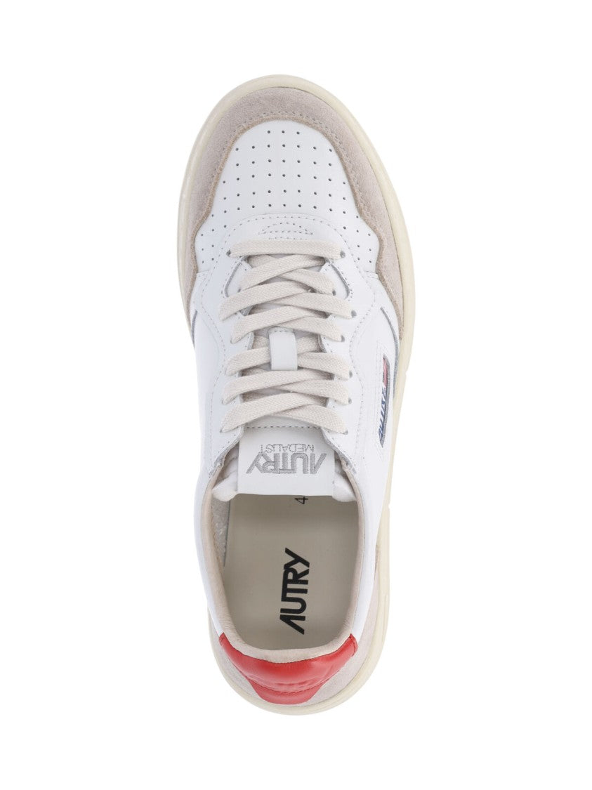 Autry Rounded Toe Low-Top Sneakers With Suede Accents