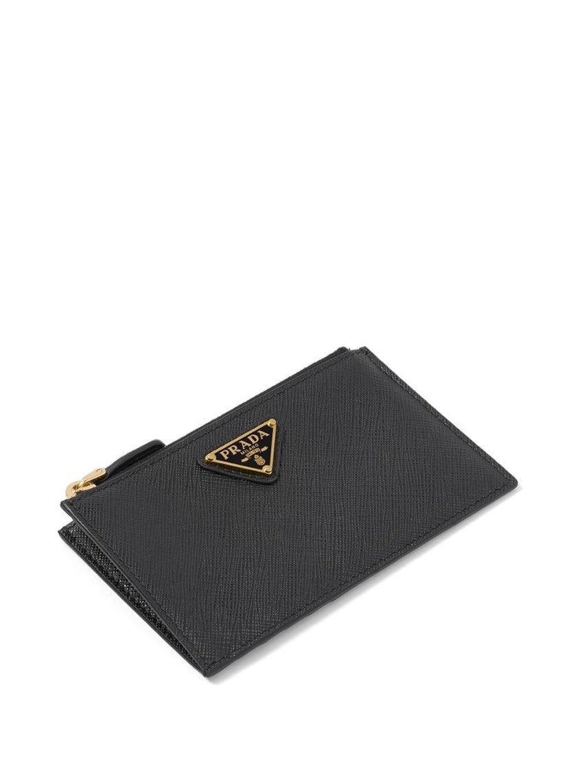 Prada Leather Logo-Plaque Card Holder