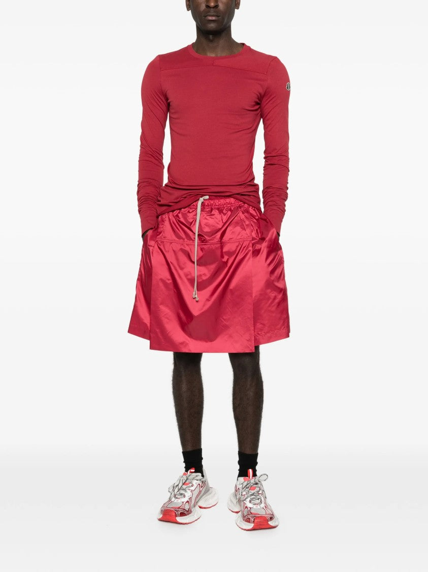 Moncler X Rick Owens Red Knitted Girder Long-Sleeve T-Shirt