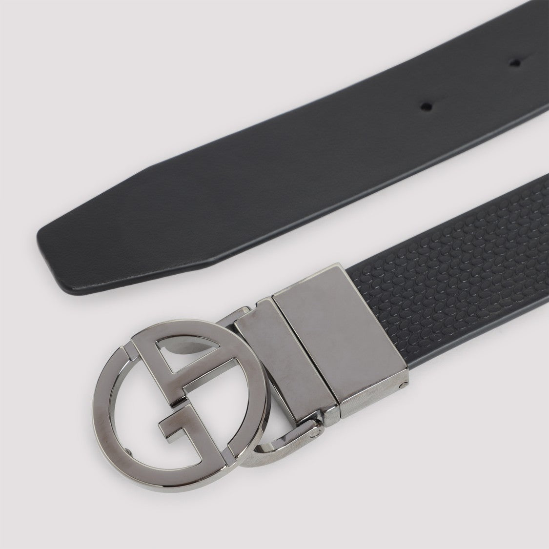 Giorgio Armani Black Plate Belt
