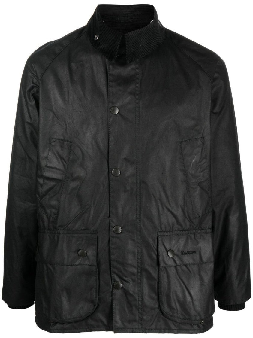 Barbour Boxy Silhouette Black Jacket With Corduroy Collar