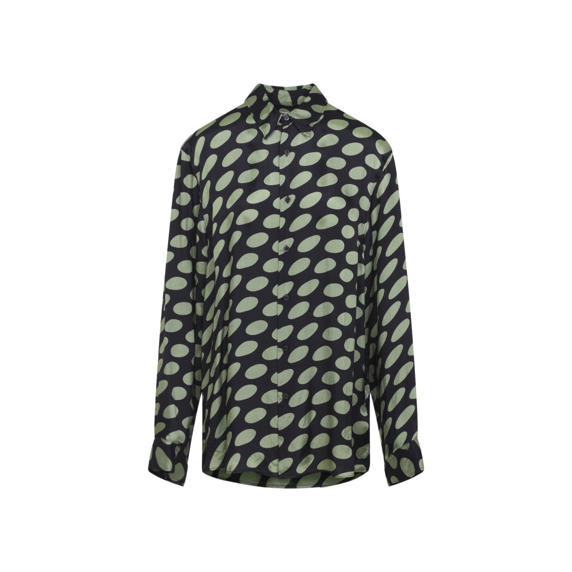 Dries Van Noten Button-Up Black Shirt