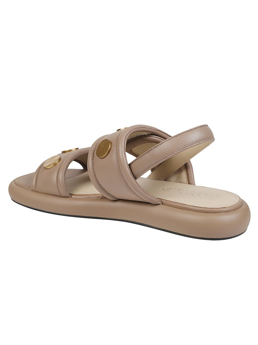 Pinko Fiona 01 Flat Studded Leather Sandals