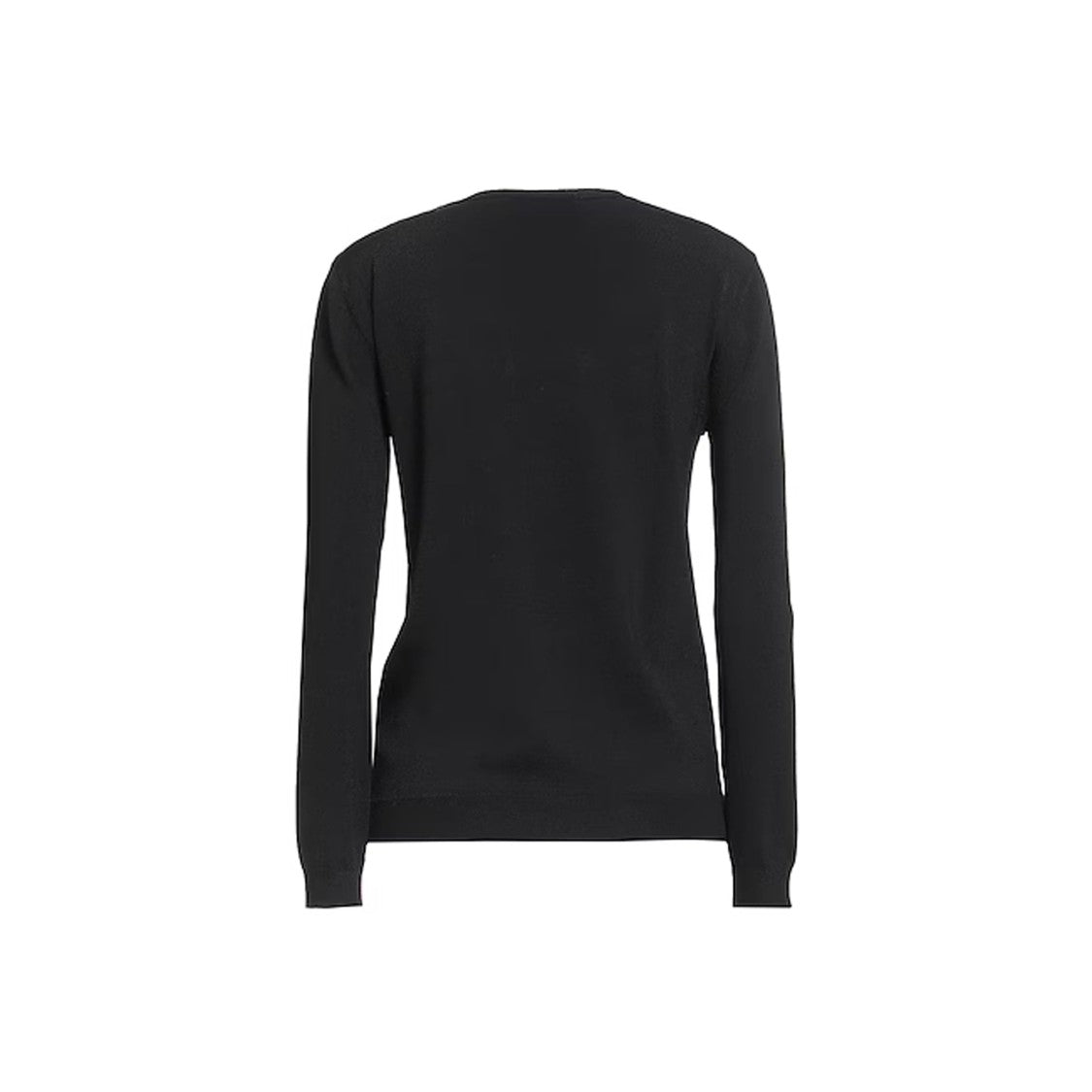 Valentino Logo Print Black Pullover With Ribbed Details