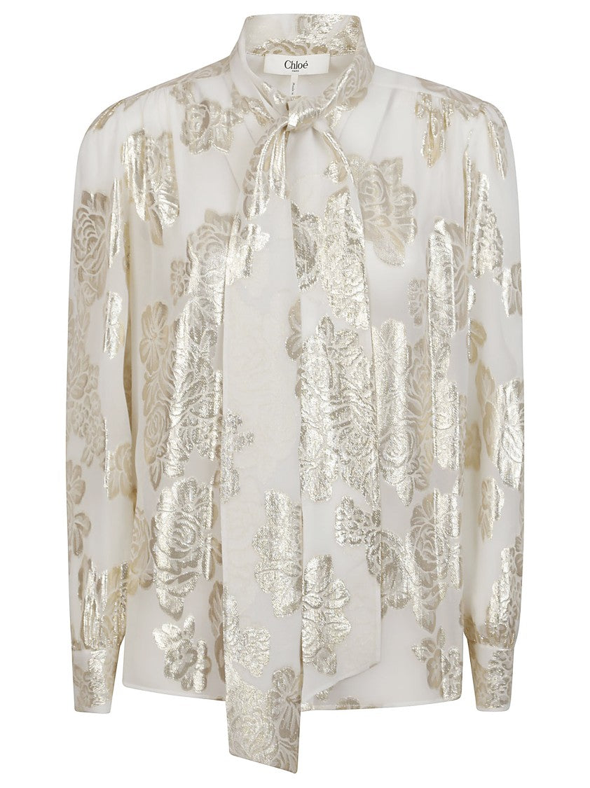 Chloé Floral Print Silk Blend Blouse