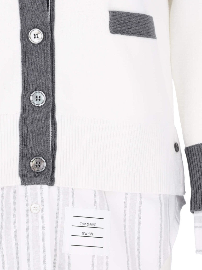 Thom Browne Shirt Detailed "Cardigan" – White