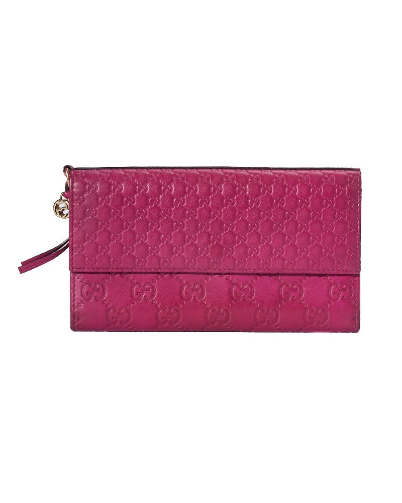 Gucci Micro Sssima Clip Wallet In Fuchsia