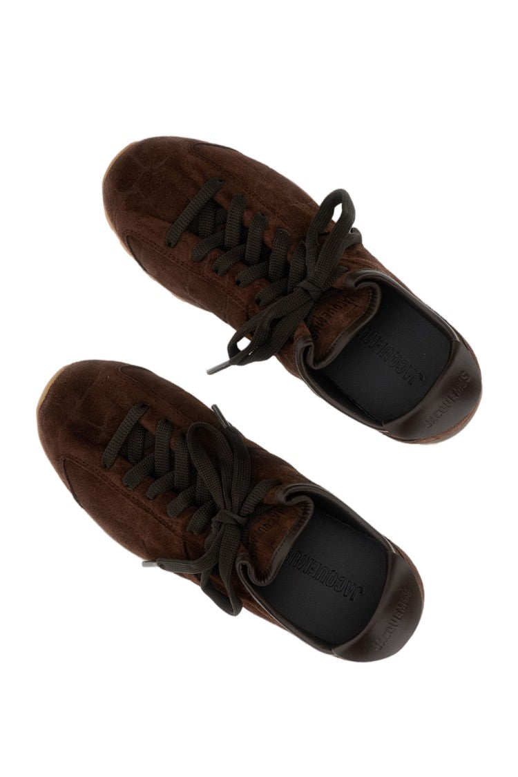 Jacquemus Sleek Low-Top Lace-Up Suede Sneakers With Contrasting Rubber Sole