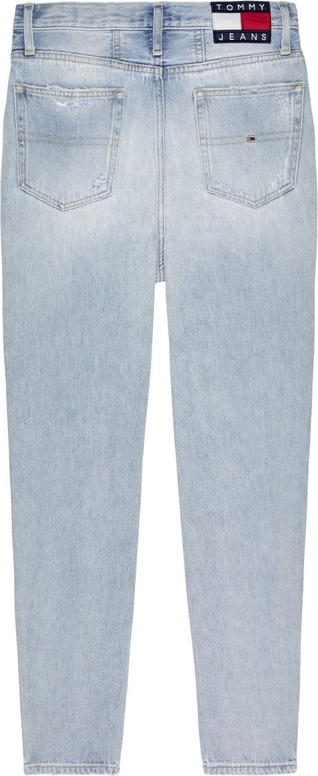 Tommy Jeans Light Blue Cotton Ripped Jeans