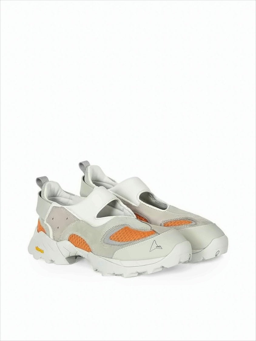 Roa Sporty White Sneakers With Calf Leather Accents