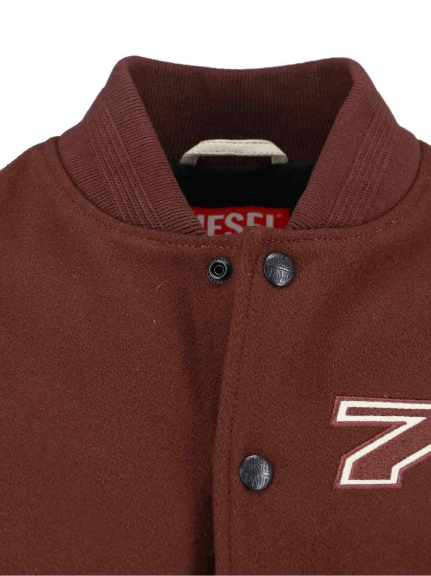 Diesel Shawl Collar Bomber Jacket – Brown/White