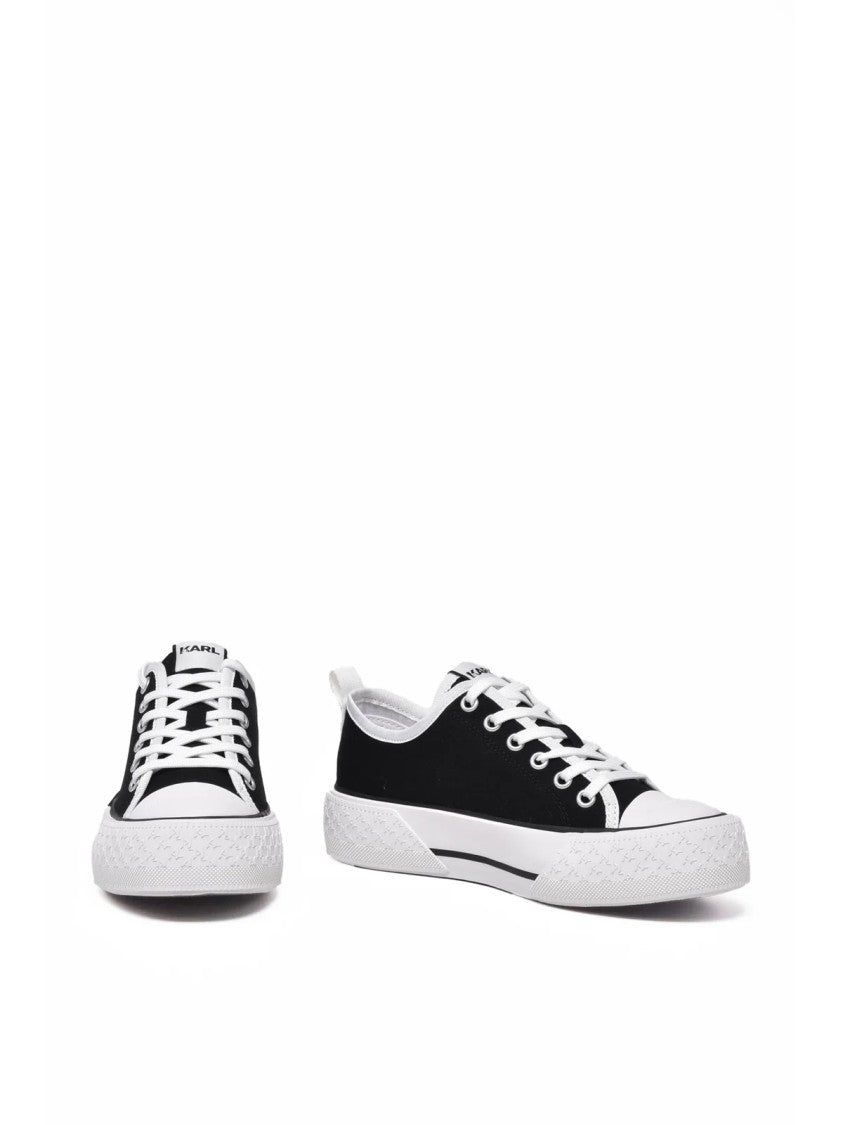 Karl Lagerfeld Black Canvas Low-Top Sneakers