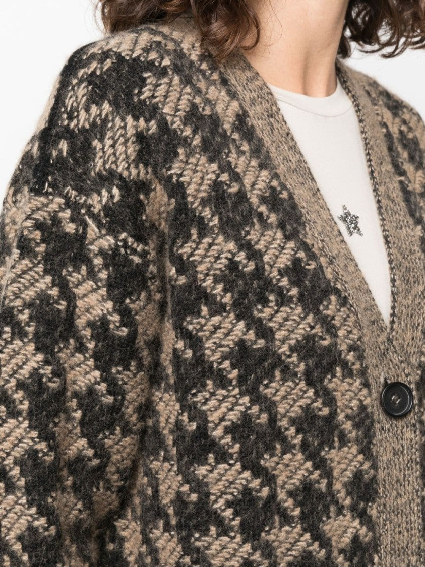Lorena Antoniazzi Houndstooth-Pattern Knitwear Cardigan