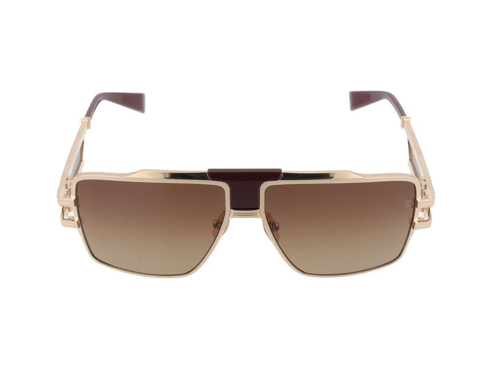 Balmain Gold Idol Acetate Square Sunglasses