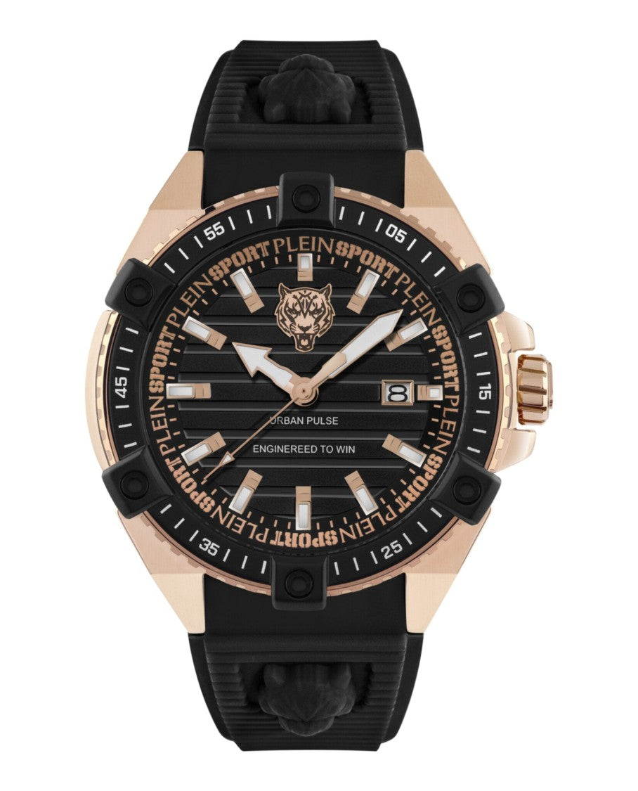 Plein Sport Urban Pulse Silicone Watch With Ip Rose Gold Accents
