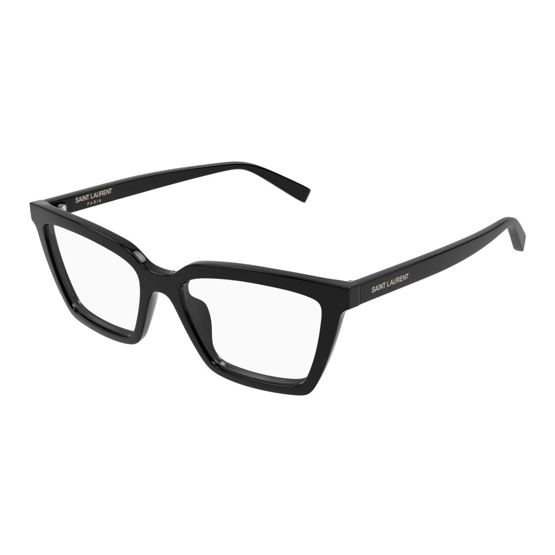 Saint Laurent Bold Rectangular Sunglasses In Glossy Black Recycled Acetate