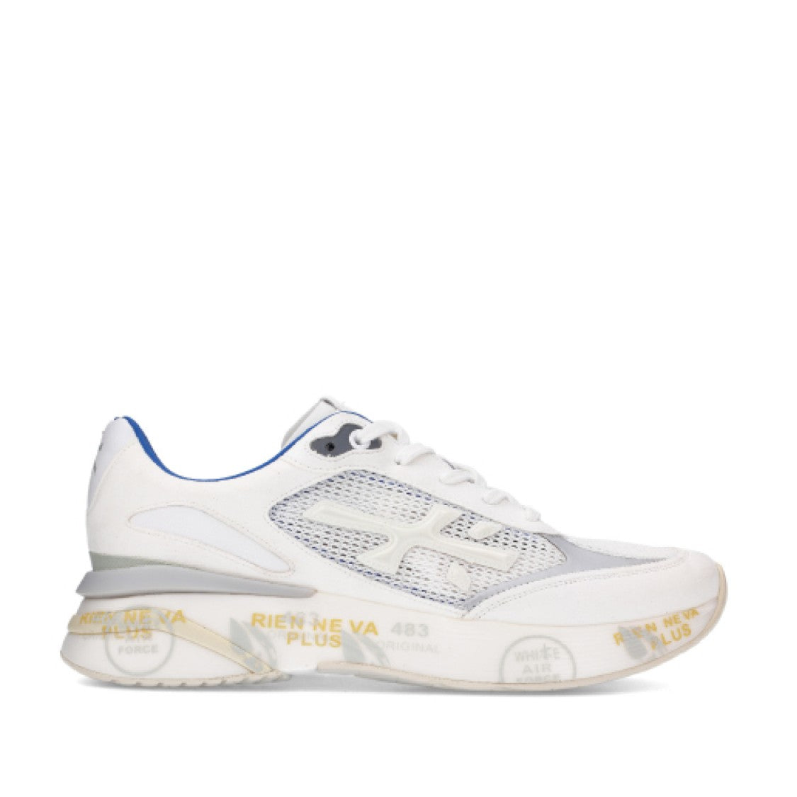 Premiata White Moerun Suede And Mesh Sneakers