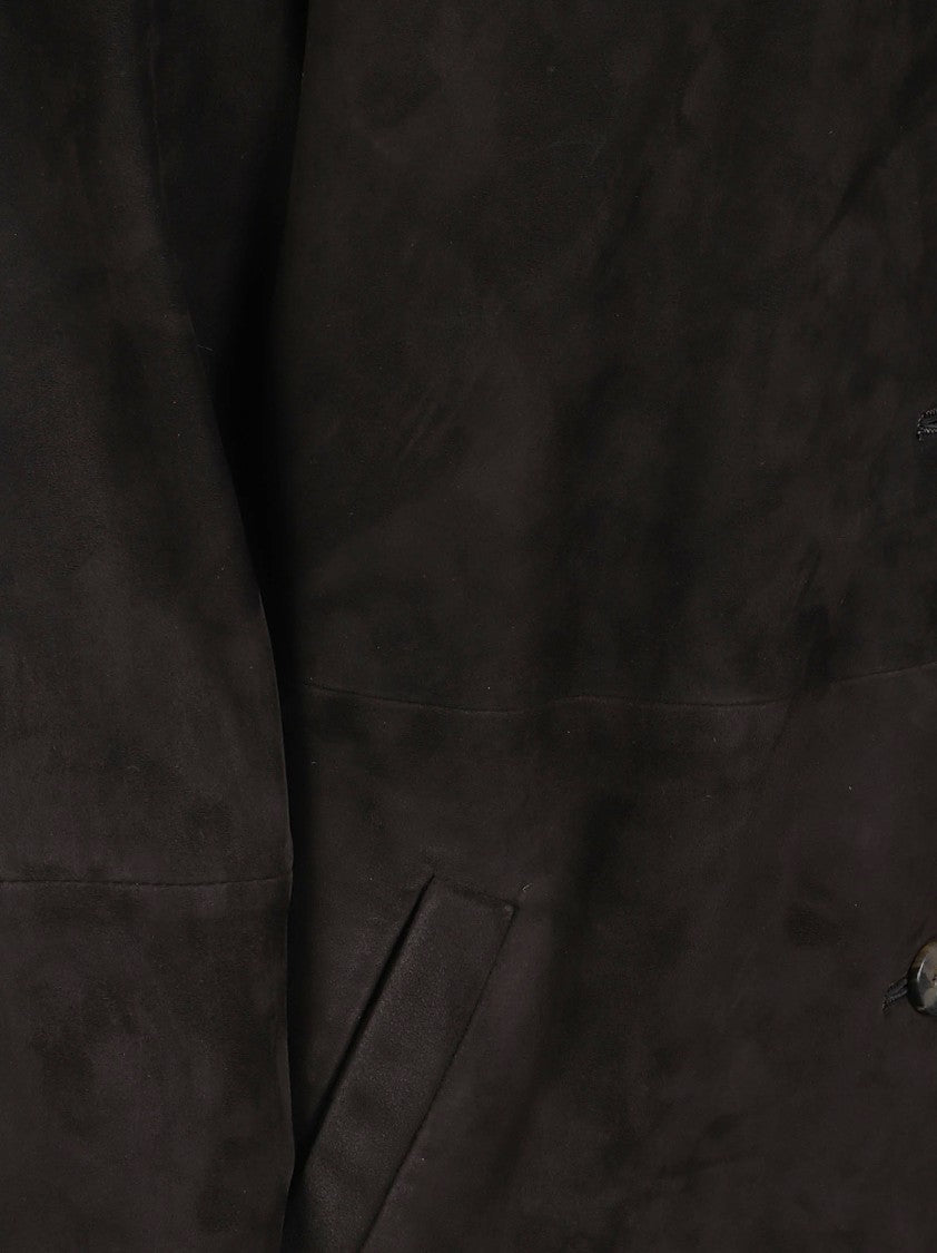 Loulou De Saison Waren Oval Shaped Suede Coat