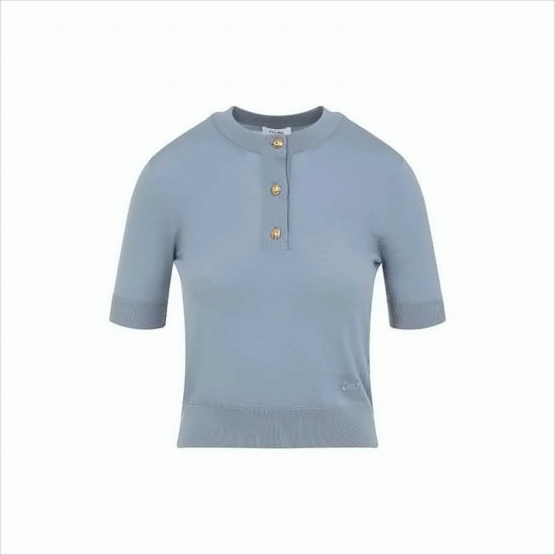 Celine Short-Sleeved Wool Sweater With Gold-Tone Button Details