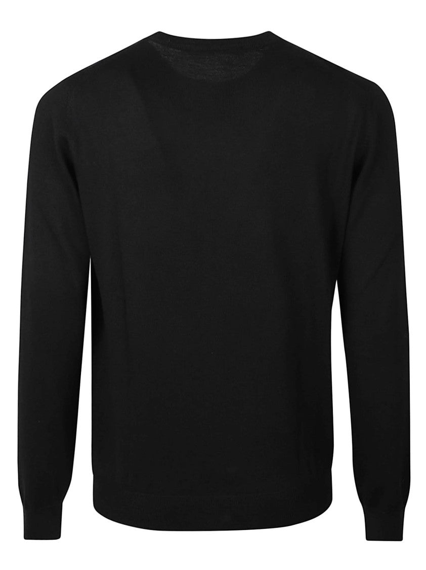 Tagliatore Crew Neck Wool Sweater With Ribbed Details