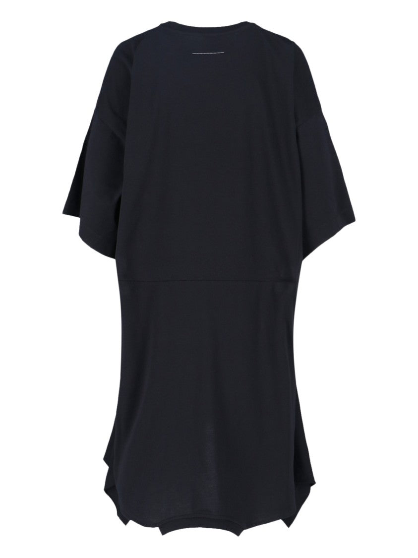 Mm6 By Maison Margiela Dress In Black Cotton, Light Shade