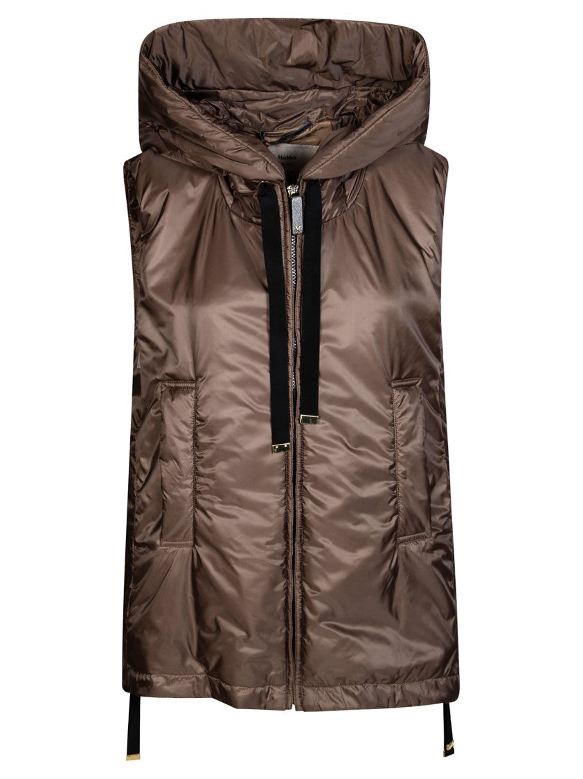 Max Mara Rich Brown Greengo Hooded Padded Vest