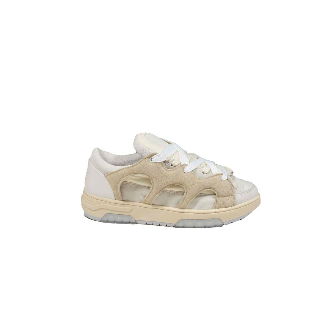 Santha Sneakers In White And Beige Leather Danilo Paura