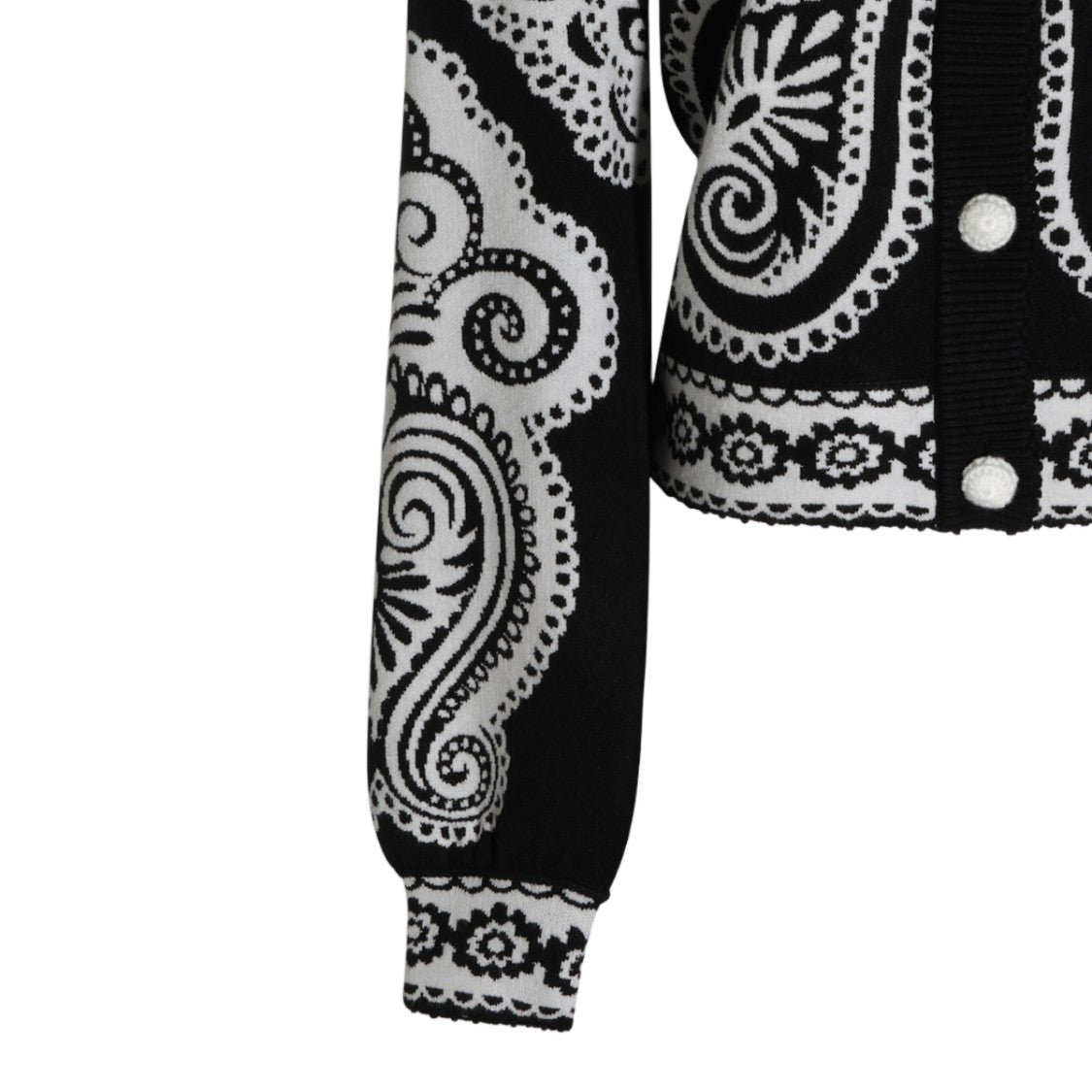 Farm Rio Paisley Butterfly Ruffled Sweater