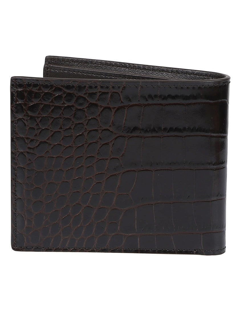Tom Ford Black Shiny Printed Calf Leather Wallet