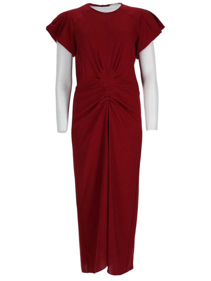Isabel Marant Midi Dress With Gathered Front And Flared Sleeves