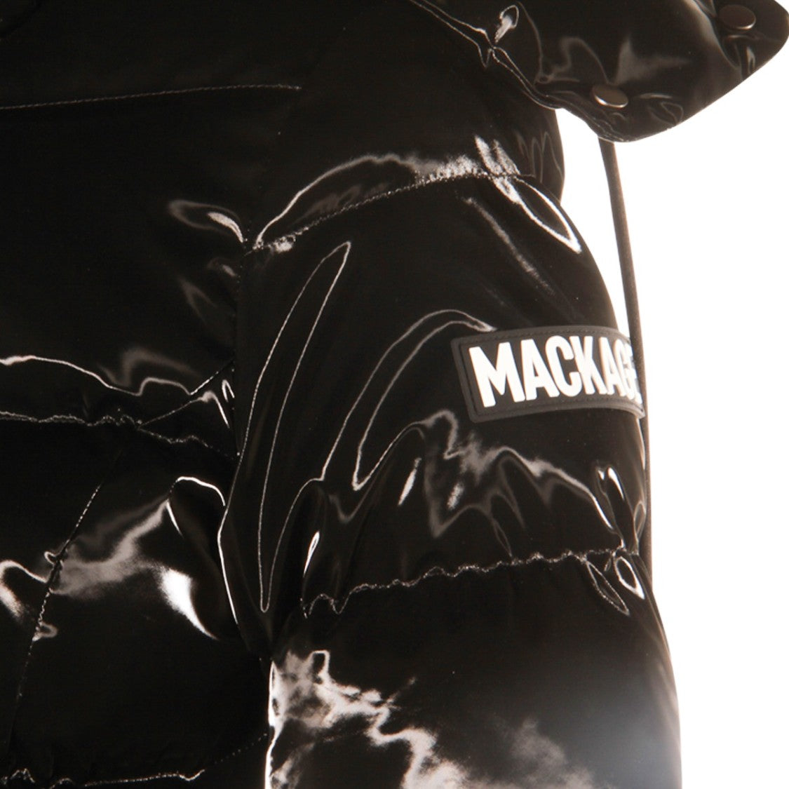 Mackage Black Quilted Hooded High Collar Nylon Down Jacket
