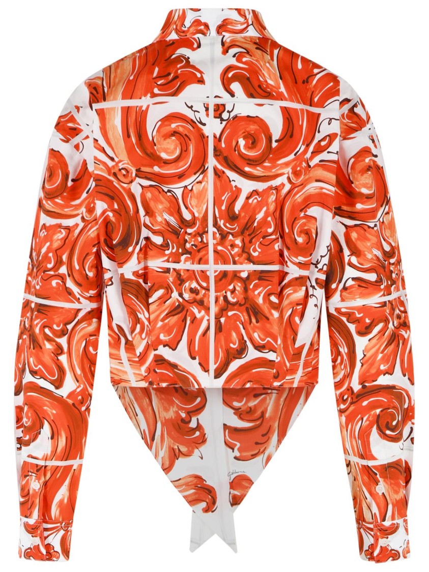 Dolce & Gabbana Majolica Print Cotton Poplin Shirt