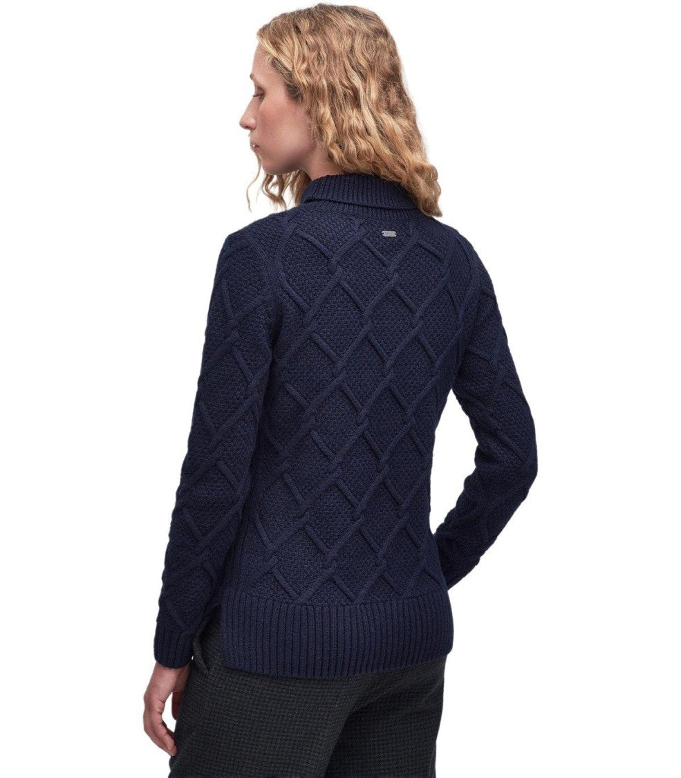 Barbour Burne Roll Blue Turtleneck Sweater