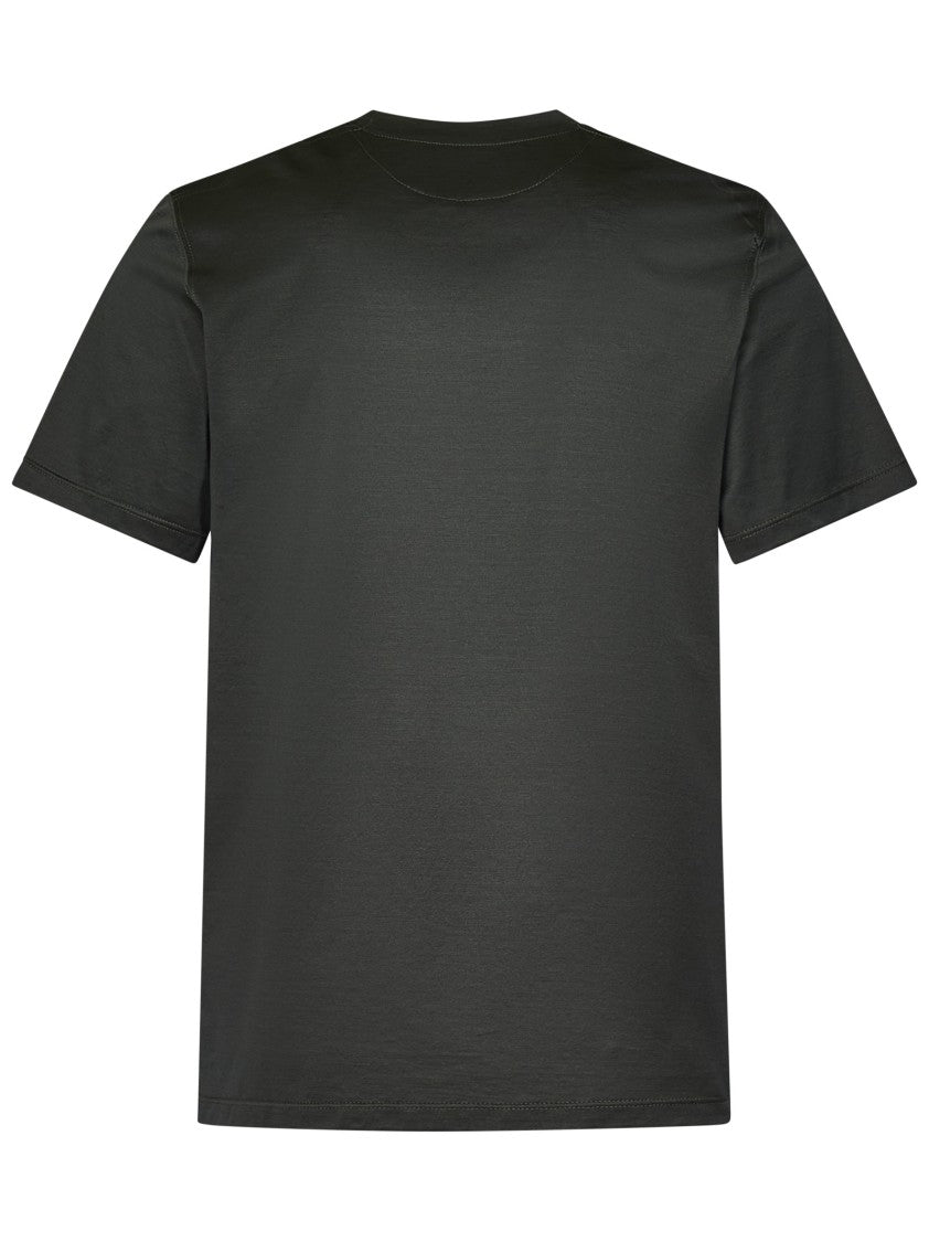 Franzese Collection Nuvola Green Soft Jersey T-Shirt With Classic Crew Neck