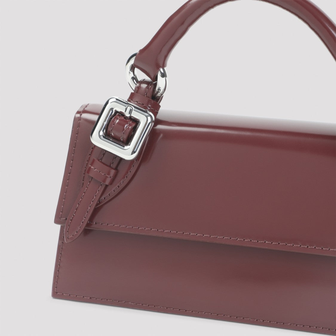 Jacquemus Structured Brushed Red Leather Le Chiquito Handbag