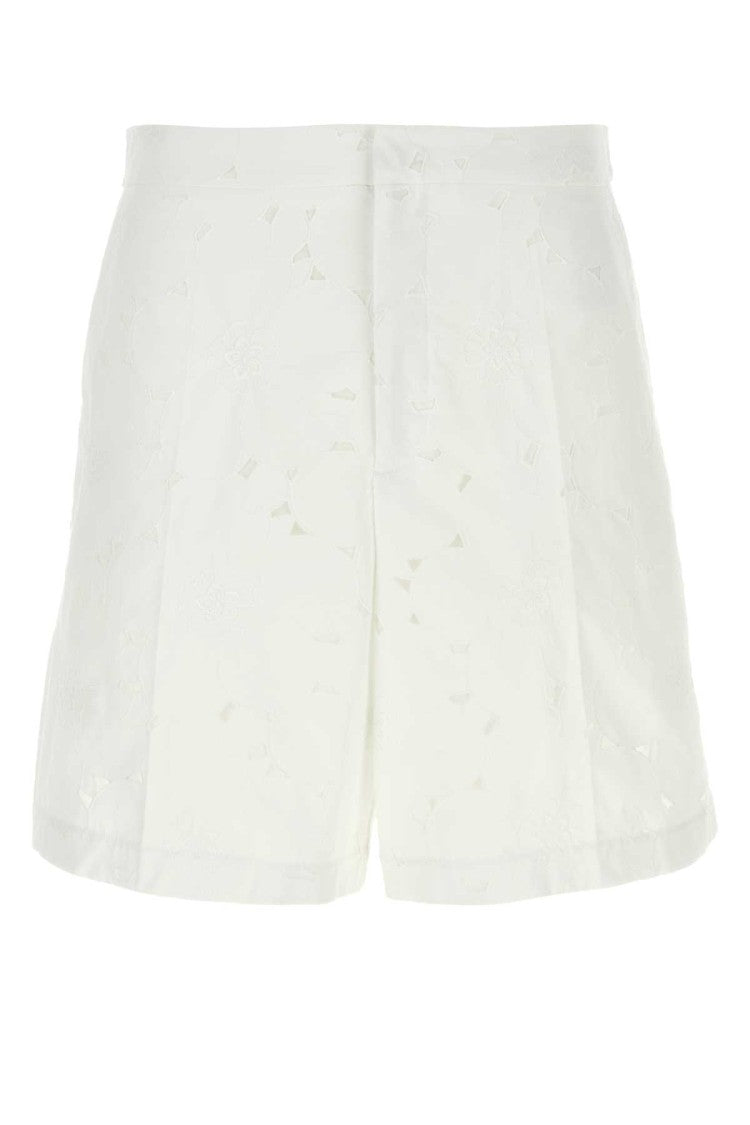 Valentino Garavani White Cotton Blend Bermuda Shorts