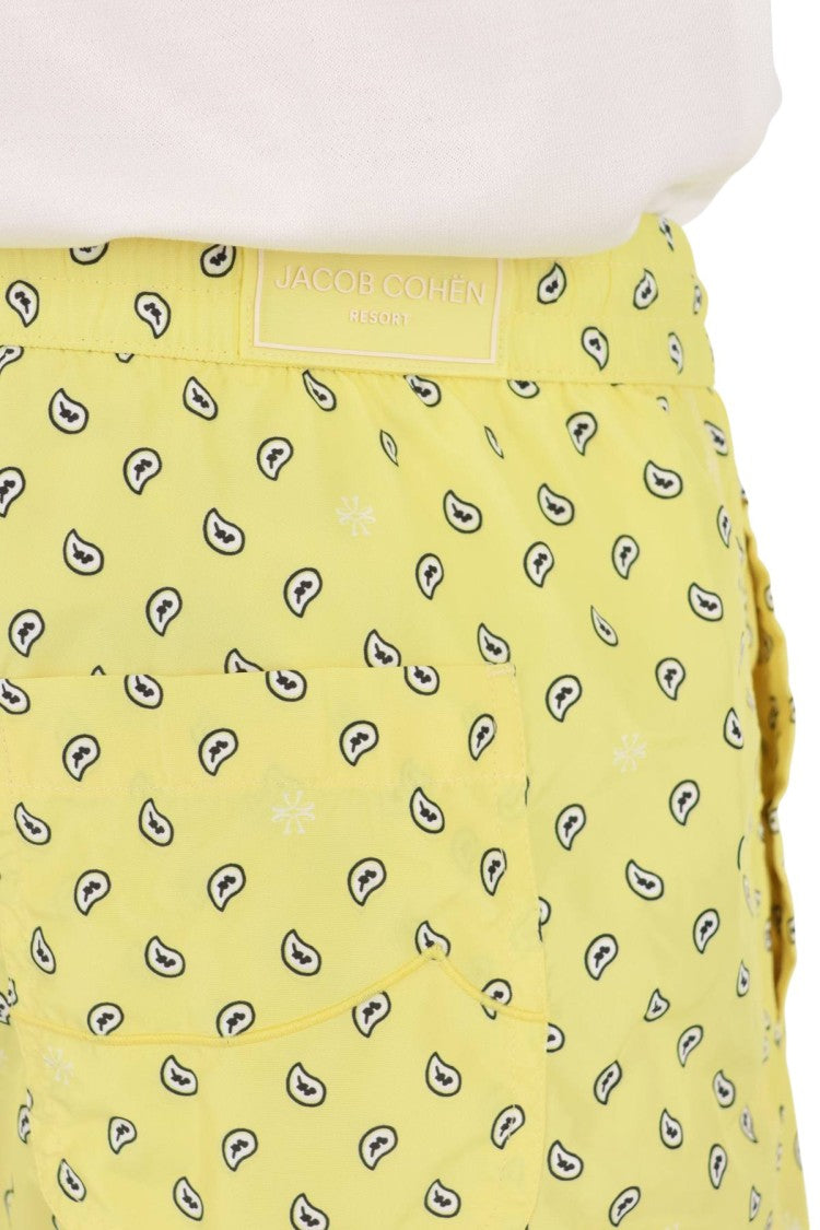 Jacob Cohen Paisley Patterned Swim Shorts With Elastic Waistband